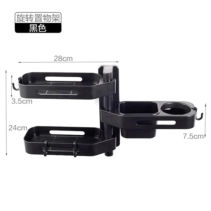 Rotating No-Drill Storage Rack for Bathroom & Kitchen