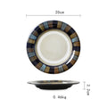 Creative Japanese Retro Ceramic Flat Plate Tableware