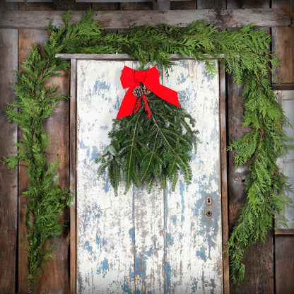 Fresh Mixed Cedar Pine Garland 15 Ft